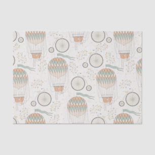 Vintage Bicycle and Hot Air Balloon Pattern Tissue Paper