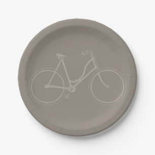 Vintage Bicycle Antique Bike Art CUSTOM COLOR Paper Plate