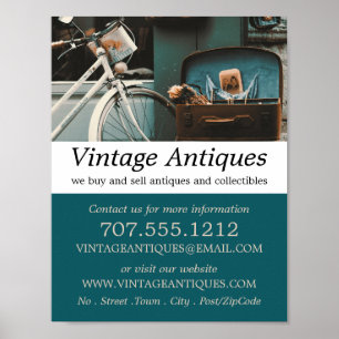 Vintage Bicycle, Antique Dealer, Store Poster