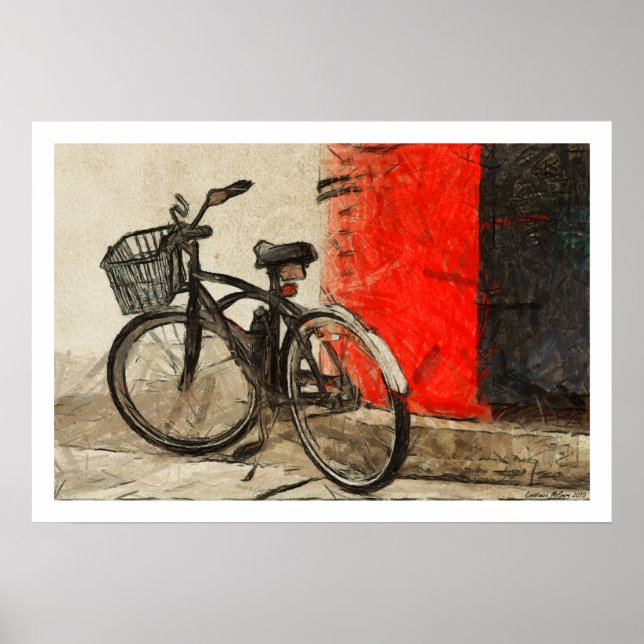 Vintage Bicycle Artwork Poster (Front)