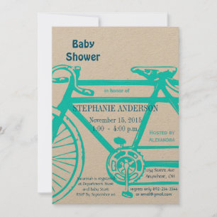 Vintage Bicycle Baby Boy Shower Invitations
