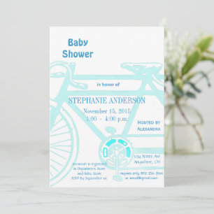 Vintage Bicycle Baby Boy Shower Invitations