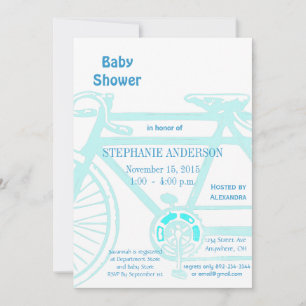Vintage Bicycle Baby Boy Shower Invitations