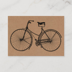 Vintage Bicycle - Black on Cardboard Tex Business Card