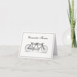 Vintage Bicycle Built For Two Frame H Thank You Card