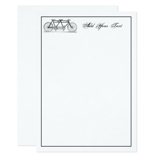 Vintage Bicycle Built For Two / Tandem Bike Card