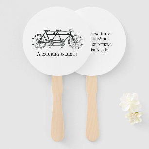 Vintage Bicycle Built For Two / Tandem Bike Hand Fan