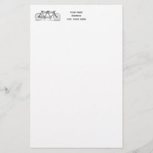 Vintage Bicycle Built For Two / Tandem Bike Stationery