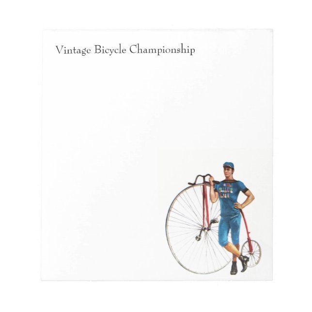 Vintage Bicycle Championship Notepad (Front)