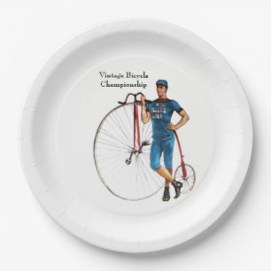 Vintage Bicycle Championship Paper Plate