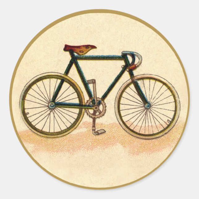 Vintage Bicycle Classic Round Sticker (Front)