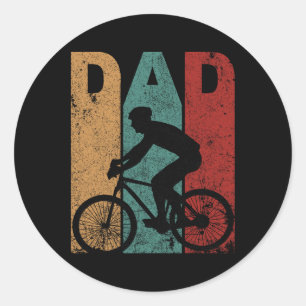 Vintage Bicycle Dad Cycling Cyclist Daddy Father&# Classic Round Sticker