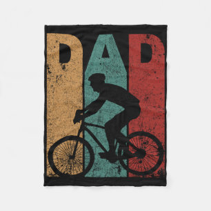 Vintage Bicycle Dad Cycling Cyclist Daddy Father&# Fleece Blanket