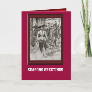 Vintage Bicycle  Dady on a bicycle Holiday Card
