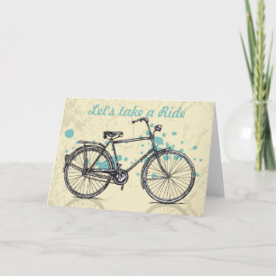 Vintage Bicycle Drawing Greeting Card