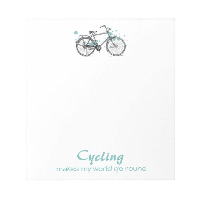 Vintage Bicycle Drawing Notepad (Front)
