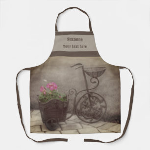 Vintage Bicycle Flower Holder Personalised Apron