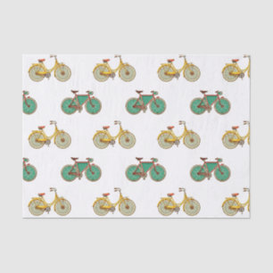 Vintage bicycle for sport. Retro bike pattern  Tissue Paper