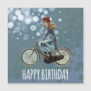 Vintage Bicycle girl - Birthday