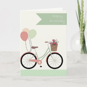 Vintage Bicycle Happy Birthday Wishes Card