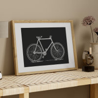 Vintage Bicycle Illustration in Black and White   