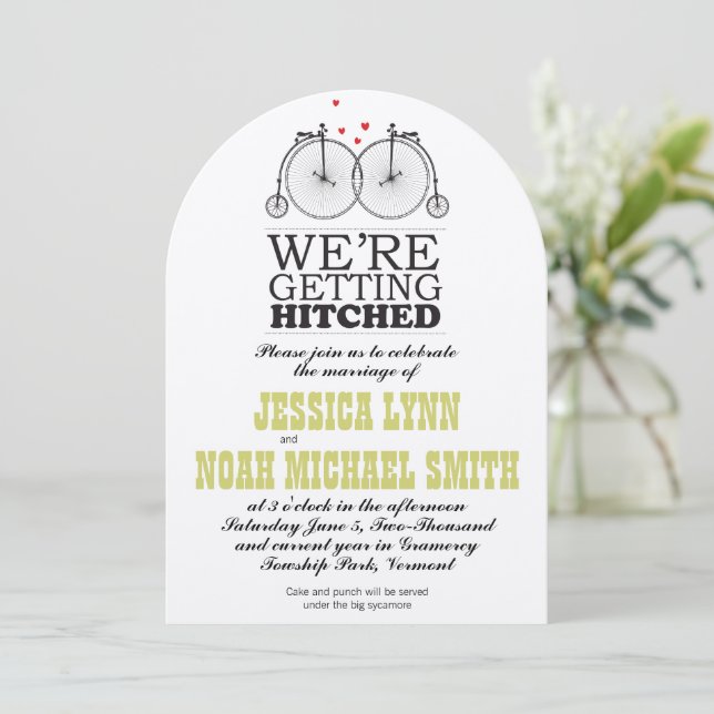 Vintage Bicycle Love Invitation (Standing Front)