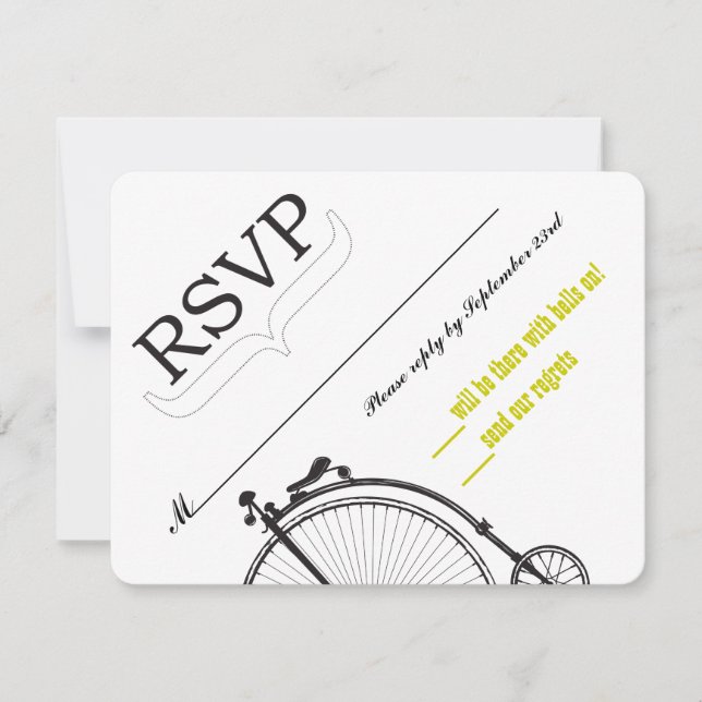 Vintage Bicycle Love RSVP (Front)