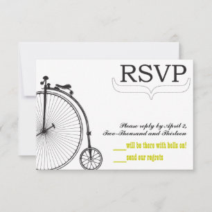 Vintage Bicycle Love RSVP Card