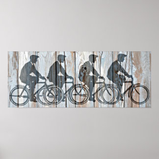 Vintage Bicycle Men Rustic Wooden Board Wall Art