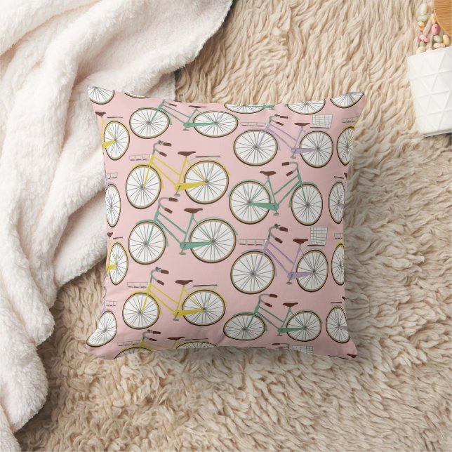 Vintage Bicycle Pattern Cushion (Blanket)