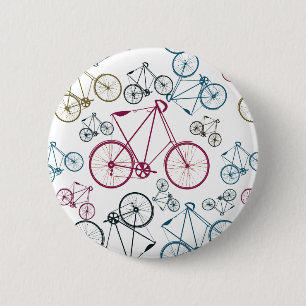 Vintage Bicycle Pattern Gifts for Cyclists 6 Cm Round Badge