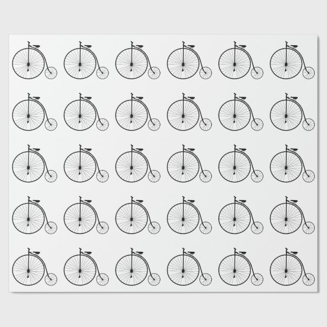 Vintage Bicycle Pattern Wrapping Paper (Seam)