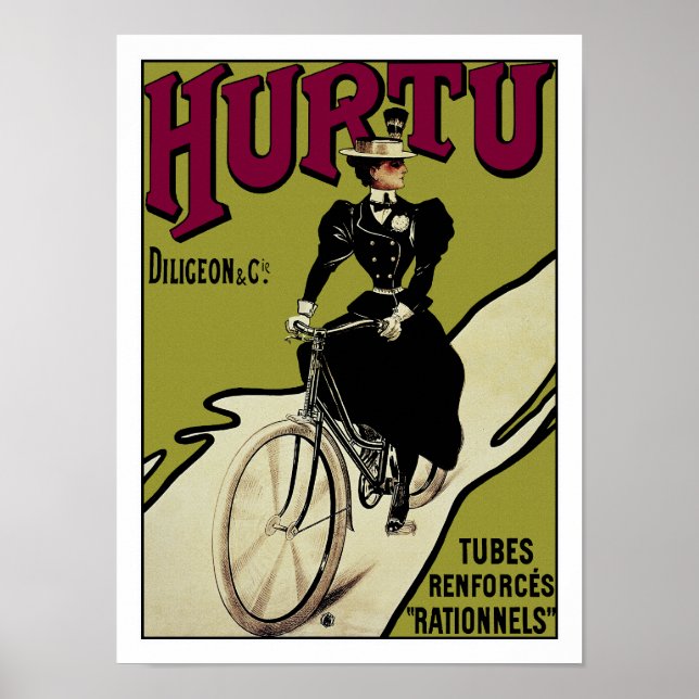 Vintage Bicycle Poster: Hurtu Bicycles Poster (Front)
