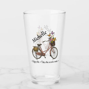 Vintage Bicycle Quote Glass