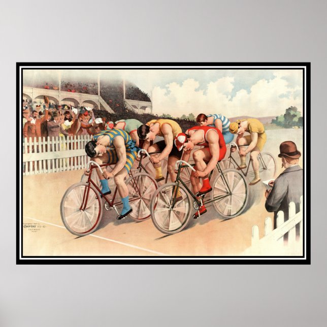 Vintage Bicycle race 1904 Poster Print (Front)