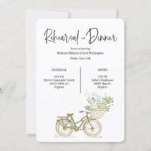 Vintage Bicycle Rehearsal And Dinner Invitation