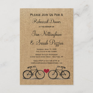 Vintage Bicycle Rehearsal Dinner Invitations