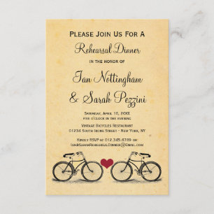 Vintage Bicycle Rehearsal Dinner Invitations