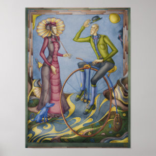 Vintage bicycle retro greetings poster