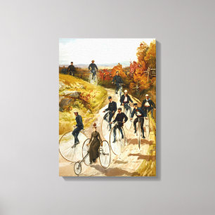 Vintage Bicycle Ride in the Country Wrapped Canvas