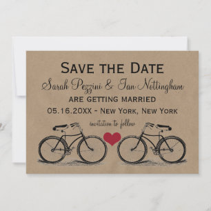 Vintage Bicycle Save the Date Wedding Cards