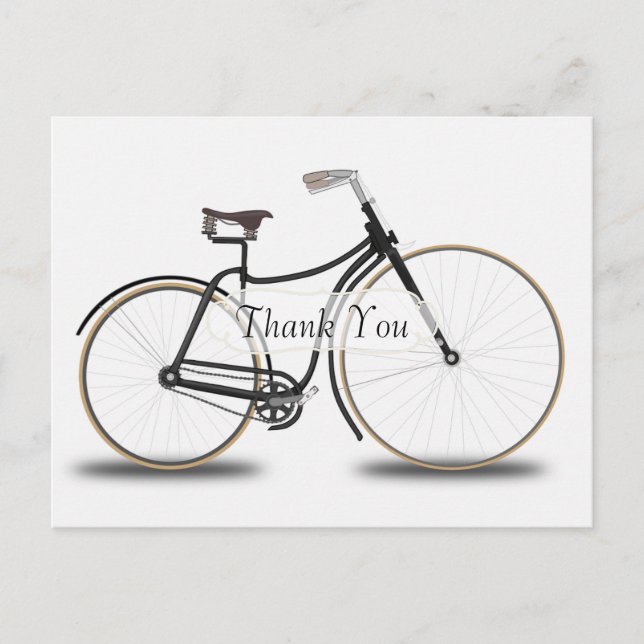 Vintage Bicycle Thank You Postcard (Front)