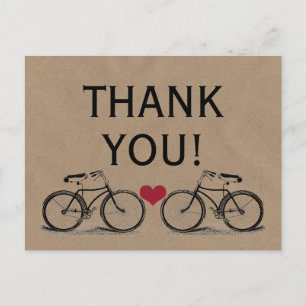 Vintage Bicycle Thank You Wedding Postcards