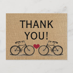 Vintage Bicycle Thank You Wedding Postcards