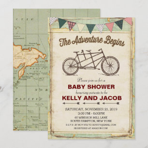 Vintage Bicycle Travel Baby Shower Invitation