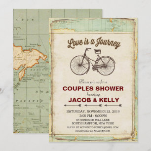 Vintage Bicycle Travel Couples Shower Invitation