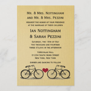 Vintage Bicycle Wedding Invitations