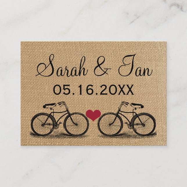 Vintage Bicycle Wedding Place Cards (Front)