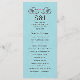 Vintage Bicycle Wedding Programs Programme