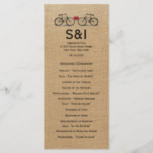 Vintage Bicycle Wedding Programs Programme